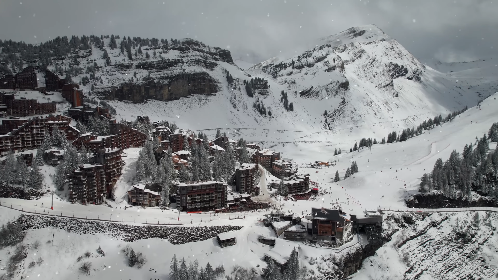 Courchevel ski resort in fresh snow
