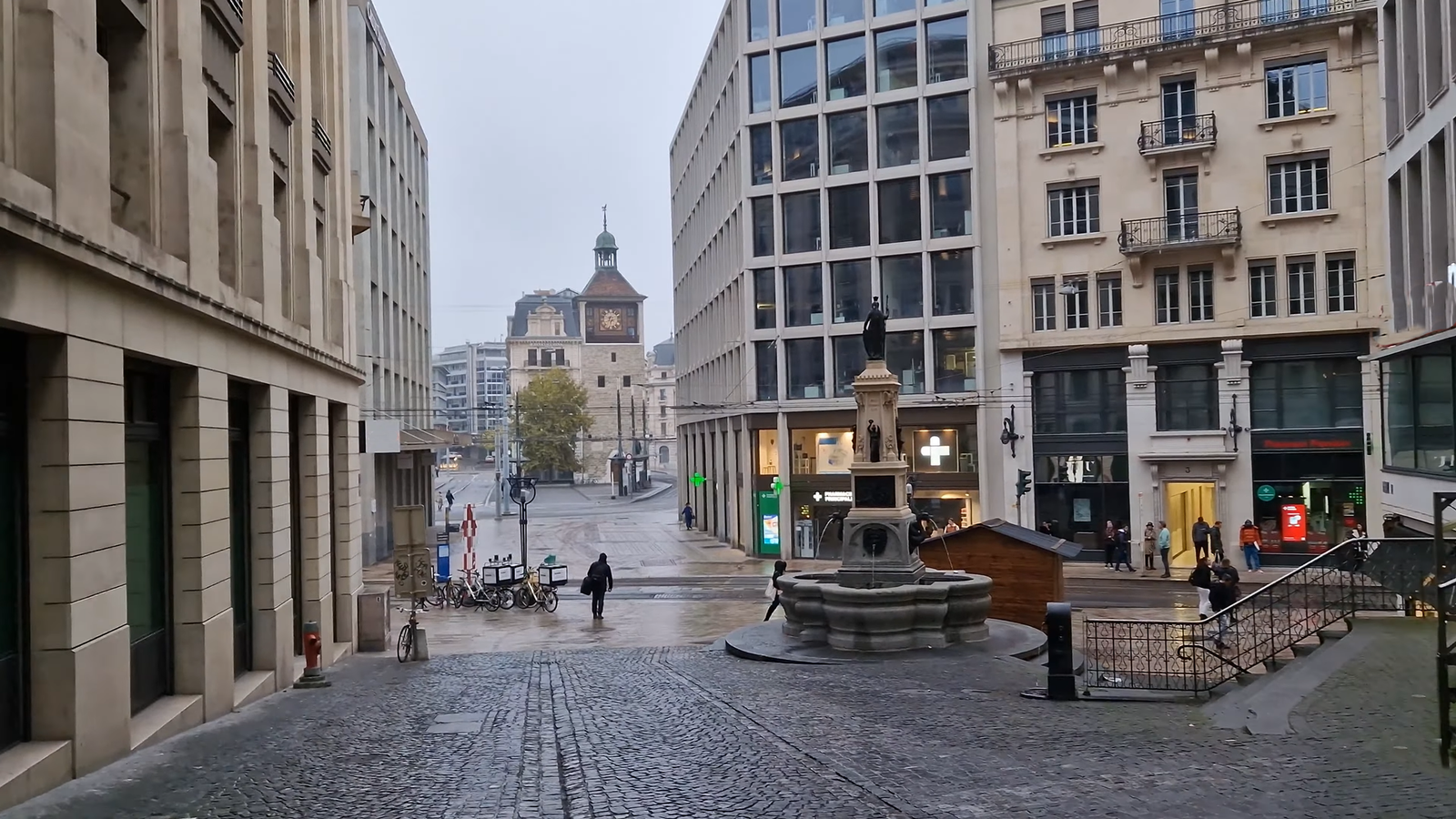 Historic fountain in Geneva Old Town