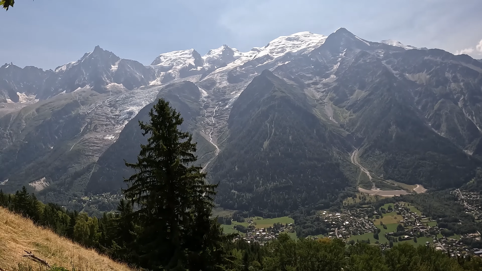 Mont Blanc massif above Chamonix valley for Parc de Merlet sightseeing